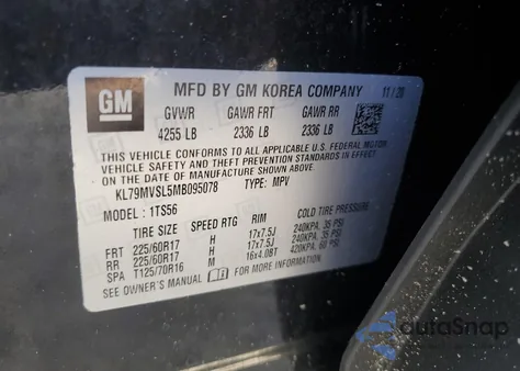 2021 Chevrolet Trailblazer Activ from USA, damaged, VIN KL79MVSL5MB095078